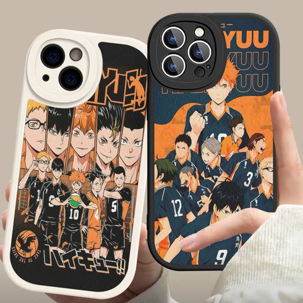 Haikyuu Karasuno Volleyball Anime Phone Case Hard Leather For iPhone 16 15 14 13 12 Mini 11 14 Pro Max Xs X Xr 7 8 Plus Fundas #3