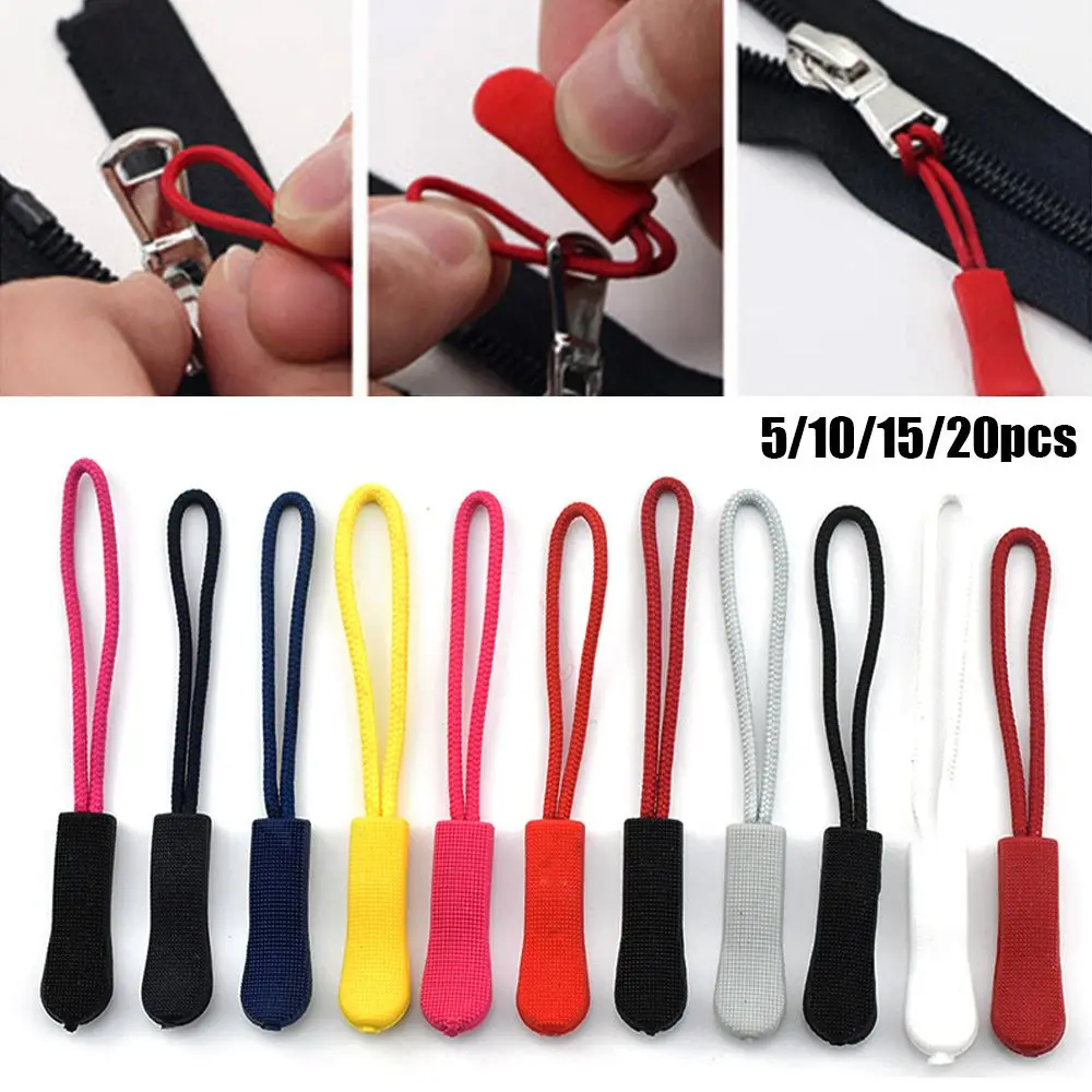 5/10/15/20pcs High quality Travel Suitcase Tent Backpack Ends Lock Zips Cord Rope Pullers Zip Puller Replacement Zipper Pull