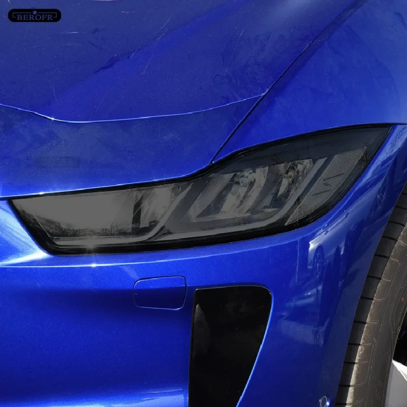For Jaguar I Pace 2018-On Car Headlight Protective Tint Film Smoke Black Transparent TPU Light Protection Sticker Accessories