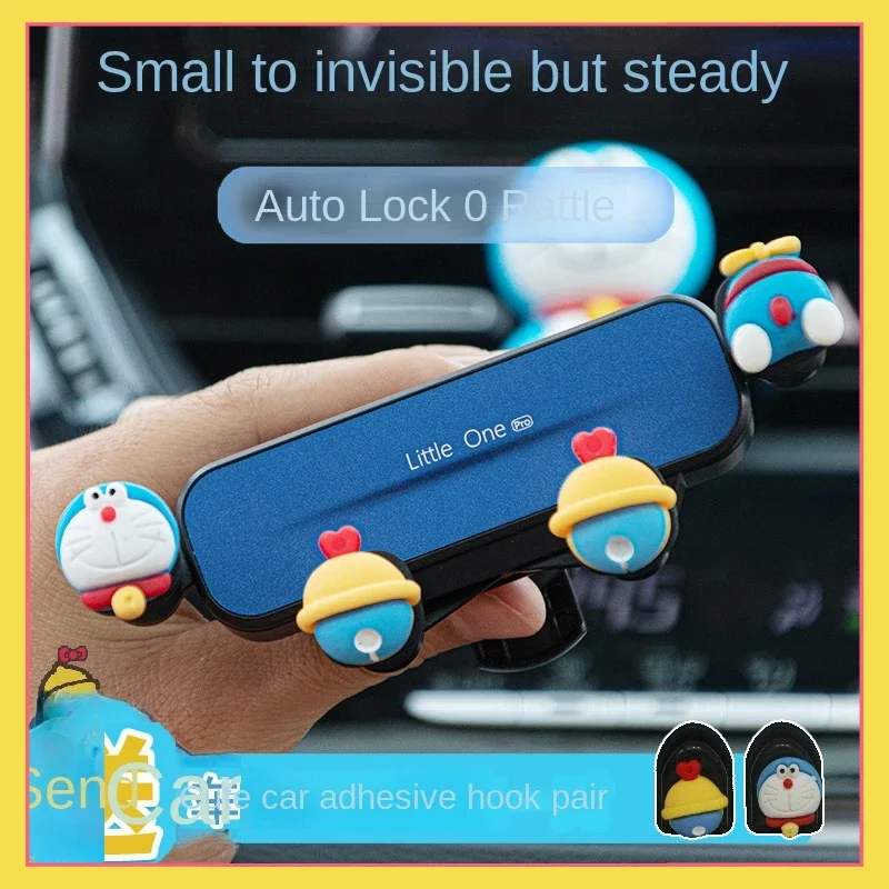 Support de téléphone portable pour voiture Anime Doraemon, sortie d'air de dessin animé Cinnamoroll, support de navigation intérieur de voiture HelloKitty