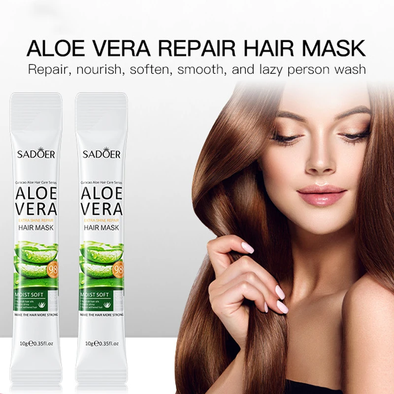 Aloe Vera Hair Mask Portability Gentle Repair Damage Deep Moisturize Improve Dryness Frizzy Soft Smooth Shiny Hair Conditioner