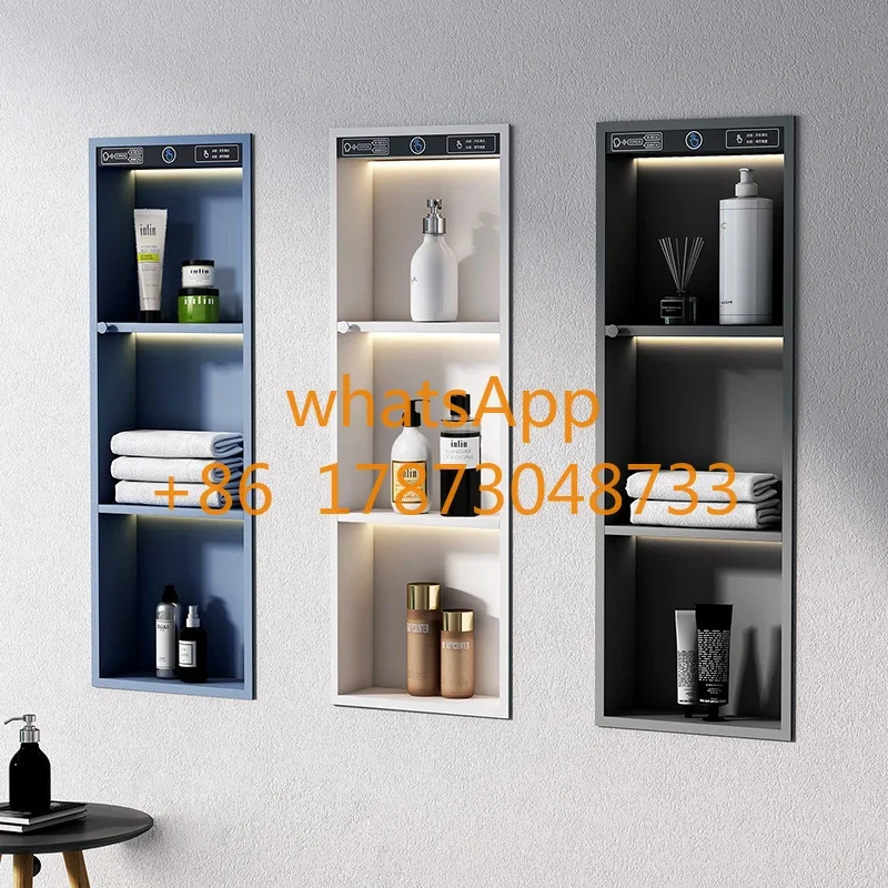 Stainless steel niche baffle embedded bathroom toilet rack metal TV cabinet 300 * 900 * 125MM