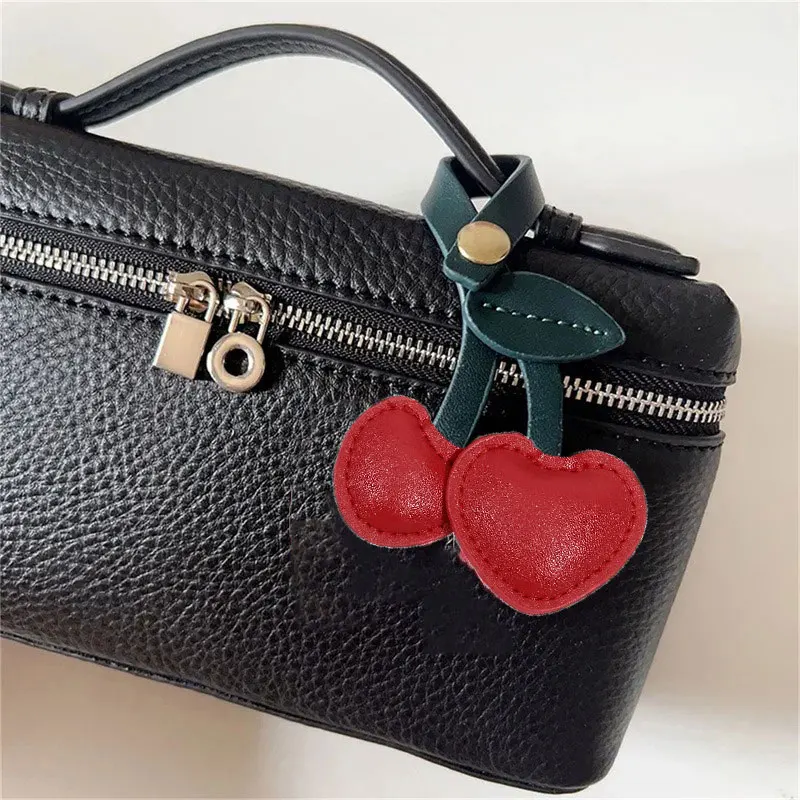 Bag Ornament Cute Peach Heart Cherry Fruit Cherry Car Key Chains Red Pink Love Versatile Bag Pendant Key Chains For Women