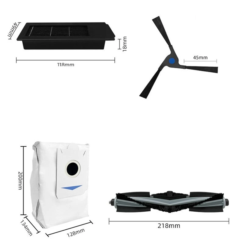 Juego de accesorios de piezas de repuesto de plástico para Robot aspirador Ecovacs Debot X2 Omni / X2 / X2 Pro / DEX86