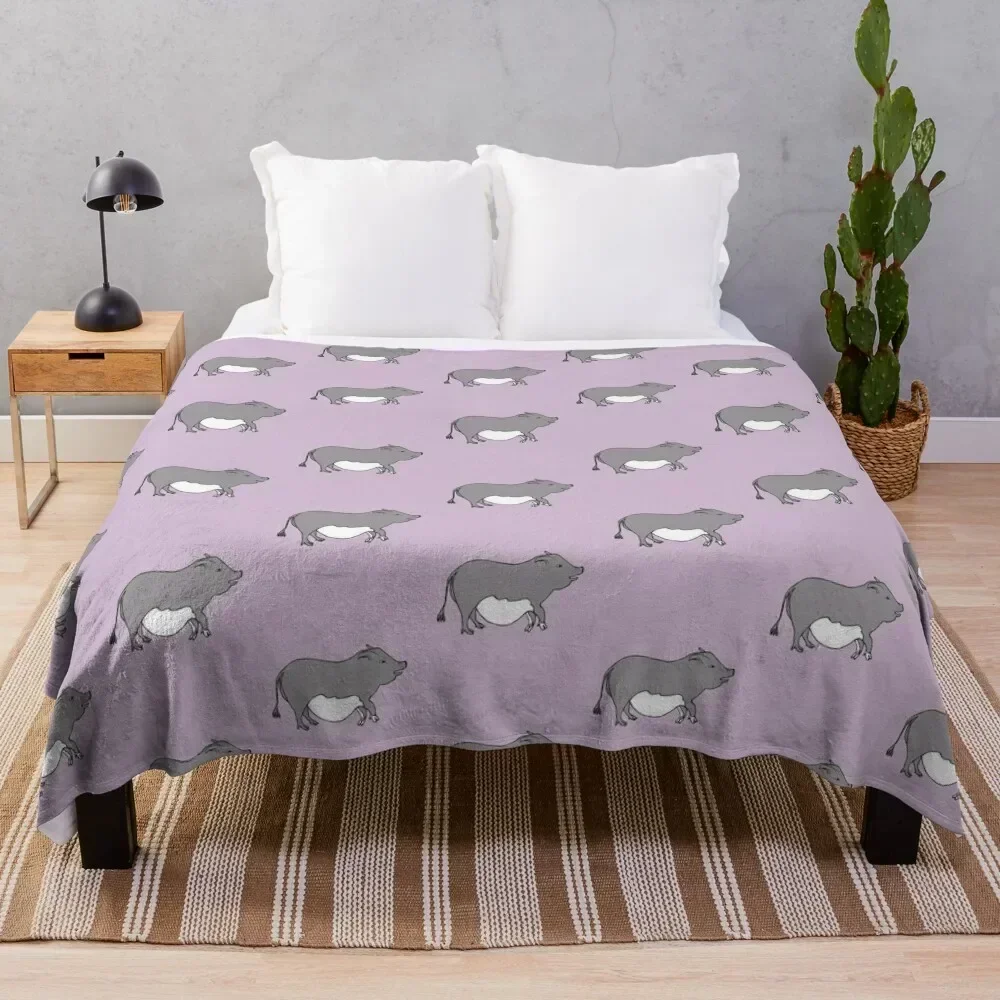 Cute Potbelly Pig Throw Blanket