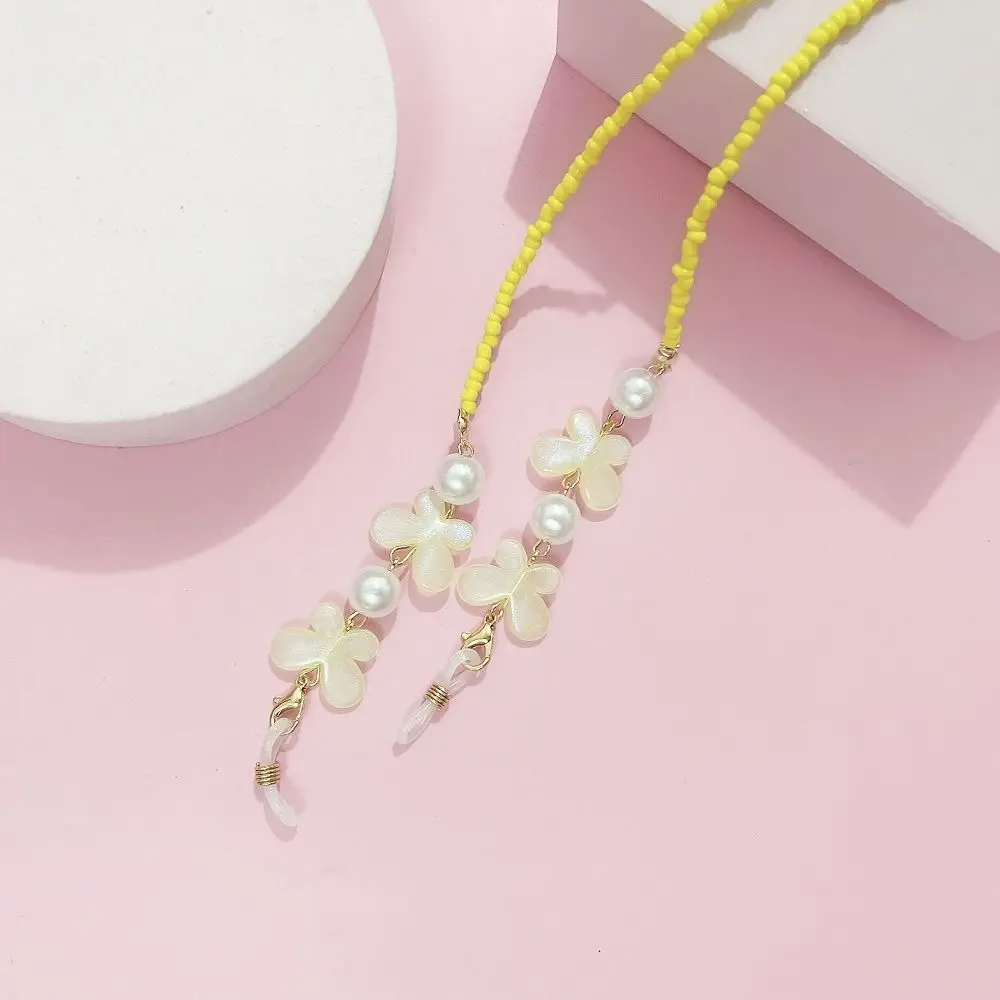 Nieuwe antislip parel kraal zonnebril lanyard riem ketting lenzenvloeistof ketting koord leesbril verstelbare antislip riem