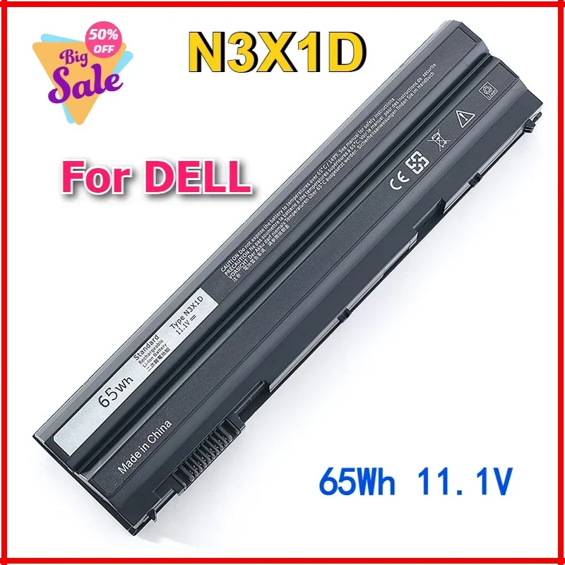 65WH N3X1D Laptop Battery for DELL Latitude E5420 E5430 E5520 E5530 E6420 E6520 E6430 E6440 E6530 E6540 Notebook Computer