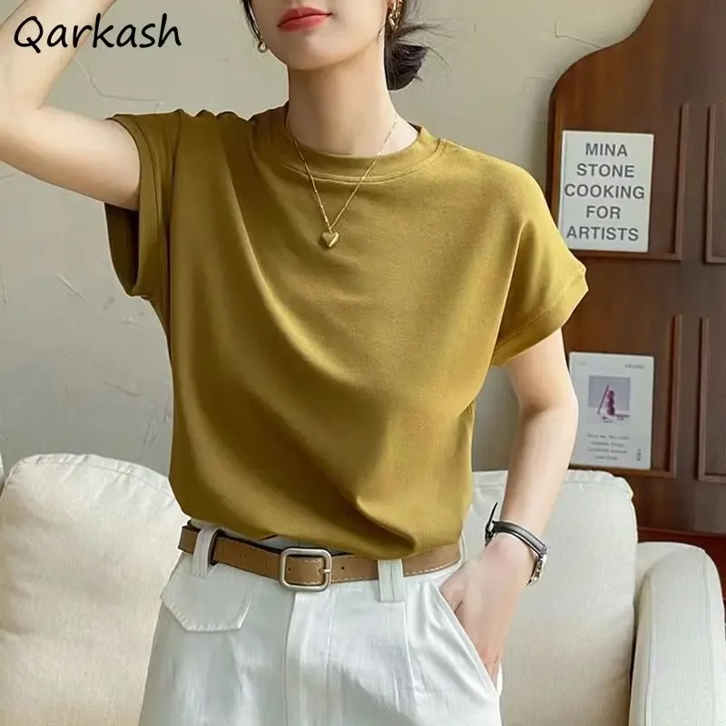 

T-shirts Women Batwing Sleeve Simple Loose All-match Ins Summer Casual Mature Korean Style Chic Female Ulzzang Fashion Elegant