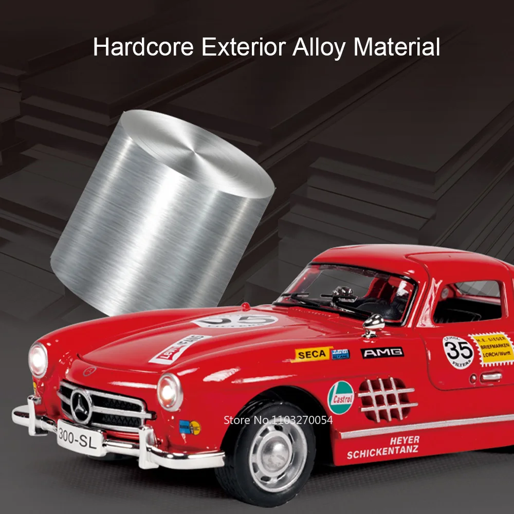 Voiture de sport en alliage 1:32 300SL, modèles moulés sous pression, jouets, corps en métal, son et lumière, portes coulissantes ouvertes, voitures miniatures pour enfants, cadeaux pour garçons