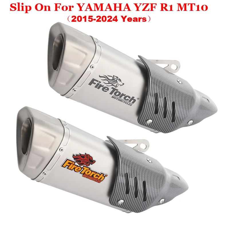 Slip On For YAMAHA YZF R1 MT 10 R1M MT10 2015 - 2024 Motorcycle Exhaust System Escape Muffler Mid Link Pipe Heat Shield Cover