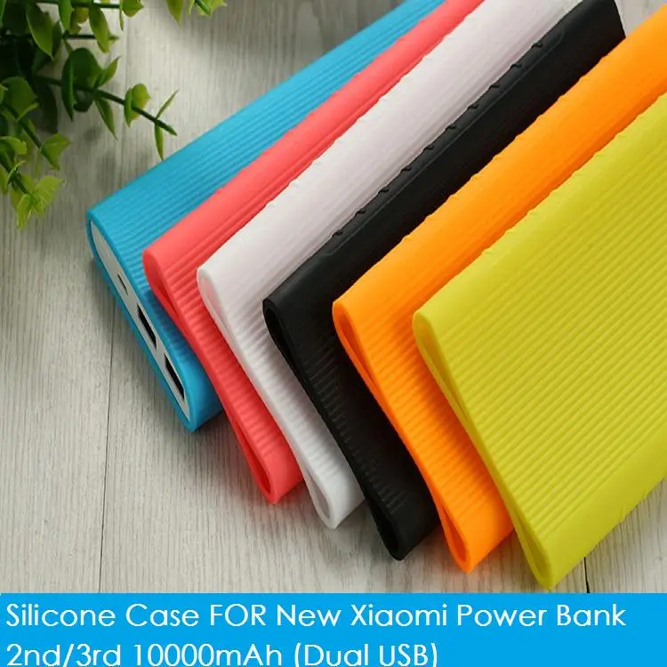 Soft Silicone Power Bank Protector Case Cover For Xiaomi Mi Power Bank 2/3 10000 mAh Dual USB Port Skin Shell Sleeve