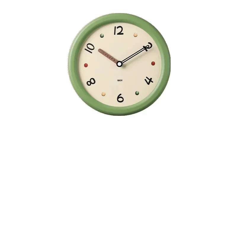

Simple Modern Clock Wall Clock Living Room No Punching 2025 New Creative Stylish Silent Cream Wind Clock Wall Hanging