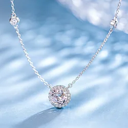 Zircon Love Heart Pendant Necklace For Women White Gold Color Thick Plated Sweater Chain Fashion Jewelry for Female