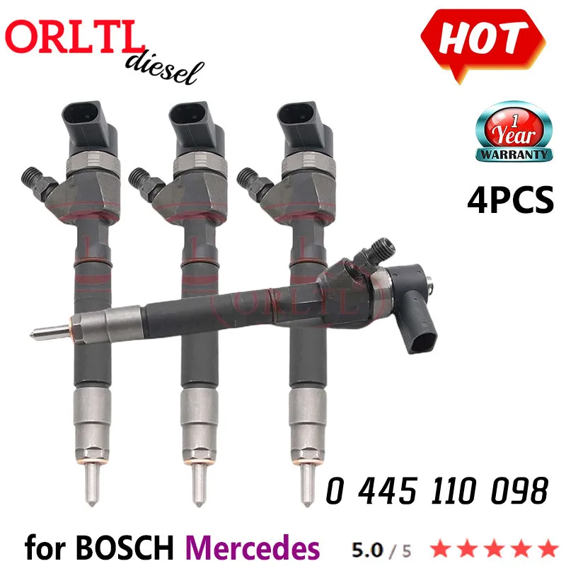 

ORLTL Genuine Fuel Injector 0445110098 6120700087 A6120700087 for Mercedes 0986435039 0 445 110 098 4PCS