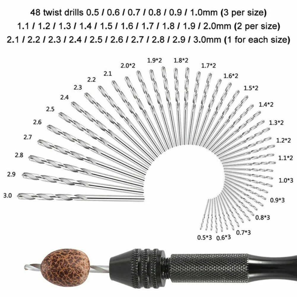 

49PCS Set Hand Drill Drill Bit Aluminum Alloy Hand Tool High Quality Practical Replacement Chuck Drill HSS Hand Brand