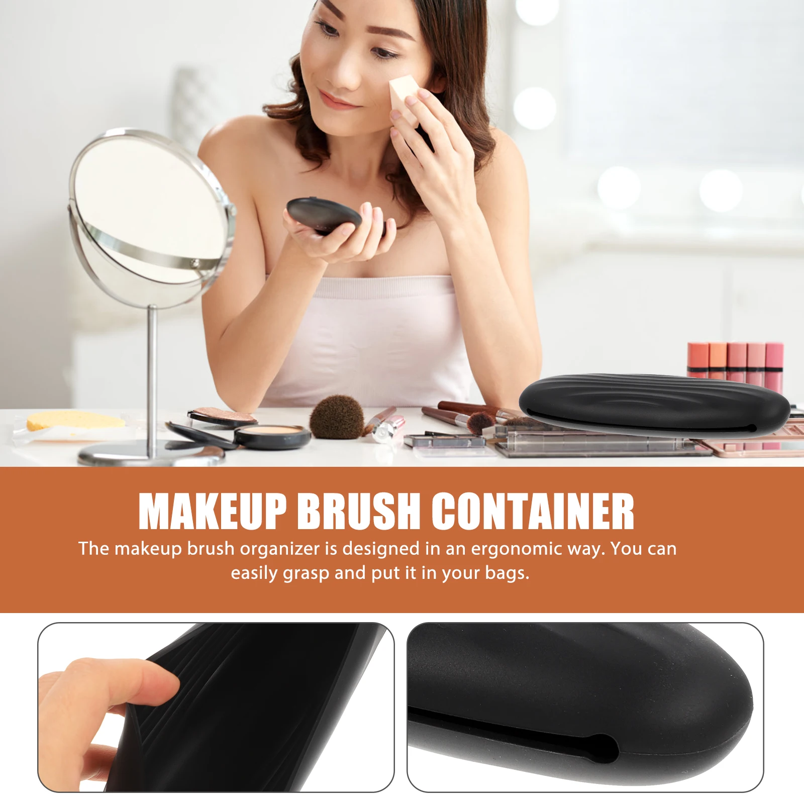 

Pencil Case Makeup Brush Storage Bag Travel Toiletry Large Silica Gel Holder Organizer Brushes