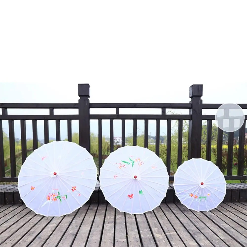 Folding Umbrellas 1pcs Chinese Art Umbrella Frame Silk Parasol For Wedding Birthday Party Bride Bridemaid Hand-painted Flower