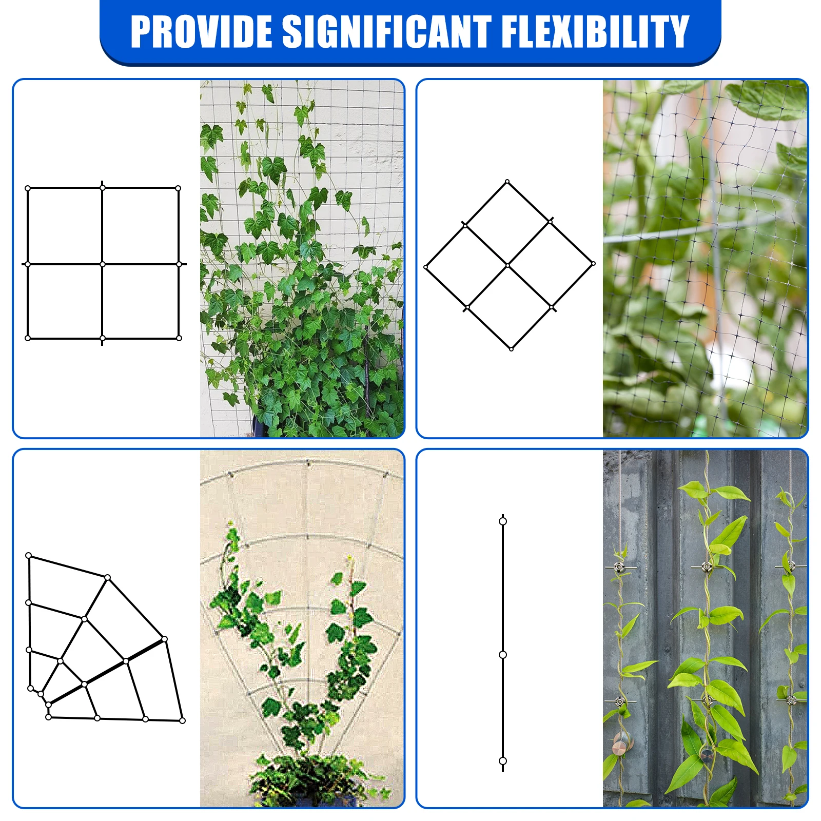 Imagem -03 - Treliça de Fio para Plantas de Escalada ao ar Livre Kit Trelli de Parede de Aço Inoxidável Cabeça Cruzada Clipe de Cabo Substituição Cabo Espalier 12 16m