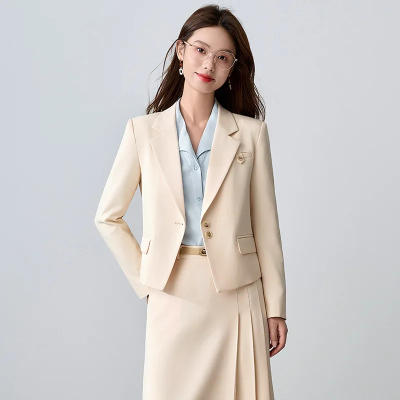 

Spring and Autumn Pure Desire Style Loose Short Chic Women's Blazer with Unique Design, Super Stylish Suit Top Set