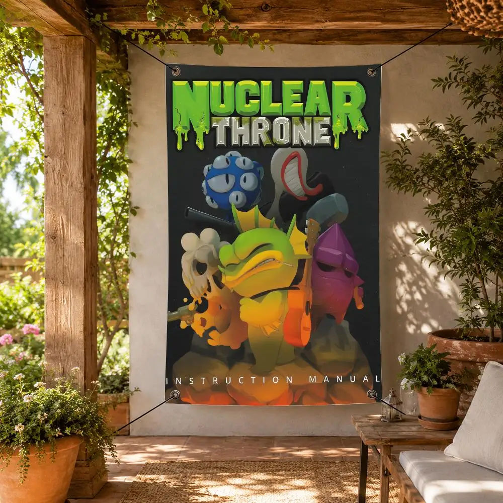 Indie Game N-Nuclear Throne Flags Decorative Flag Banner for Indoor Outdoor Wall Garden Yard Porch Patio Home Party Decor