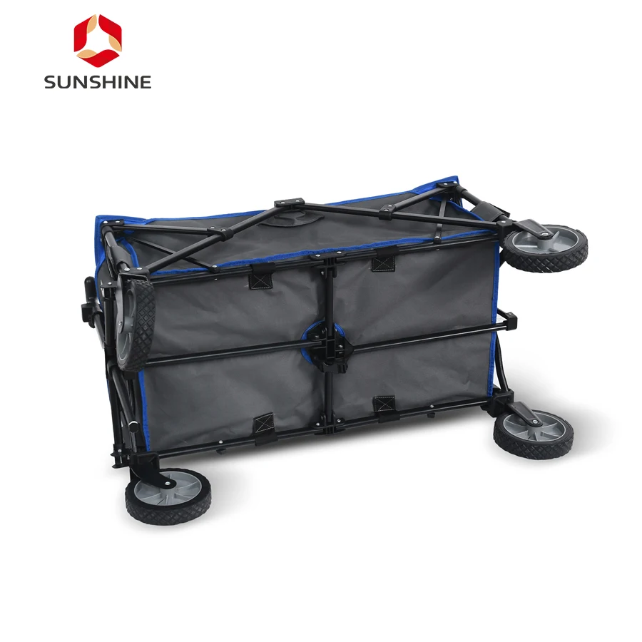 Customized Sturdy Steel Portable Foldable Beach Camping Wagon Trolley Outdoor Cart