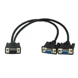 DB9 9Pin 1 To2 Rs232 Serial Cable Splitter Directly Connected COM 2 In 1 Data Cable Male To Female For Cash Register POS Display