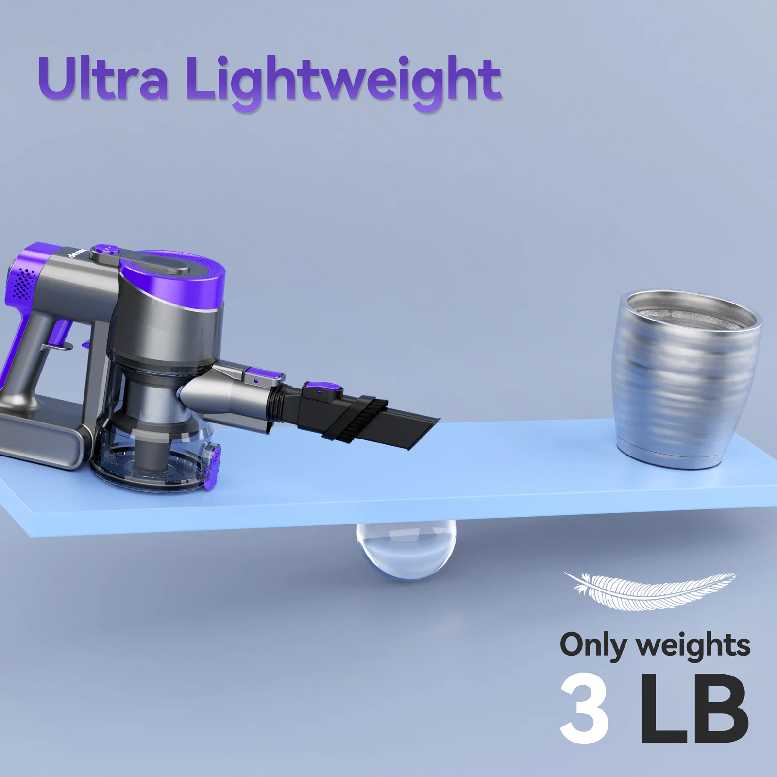 Беспроводной пылесос DEVOAC V90, 6 в 1, пылесос Ultra-светильник Stick, 365 Вт, мотор 28 кПа, ручной, для твердого пола, ковра, шерсти домашних животных