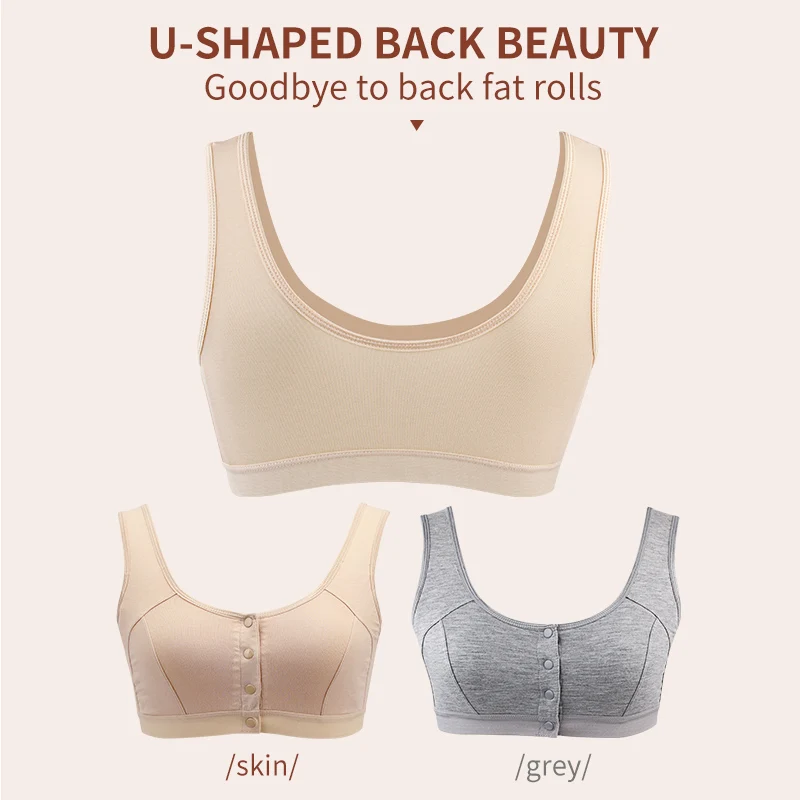 6031 Mastectomy Bra with Pockets Front Closure Cotton Plus Size Lingerie for Post Surgery Women Silicone Insert