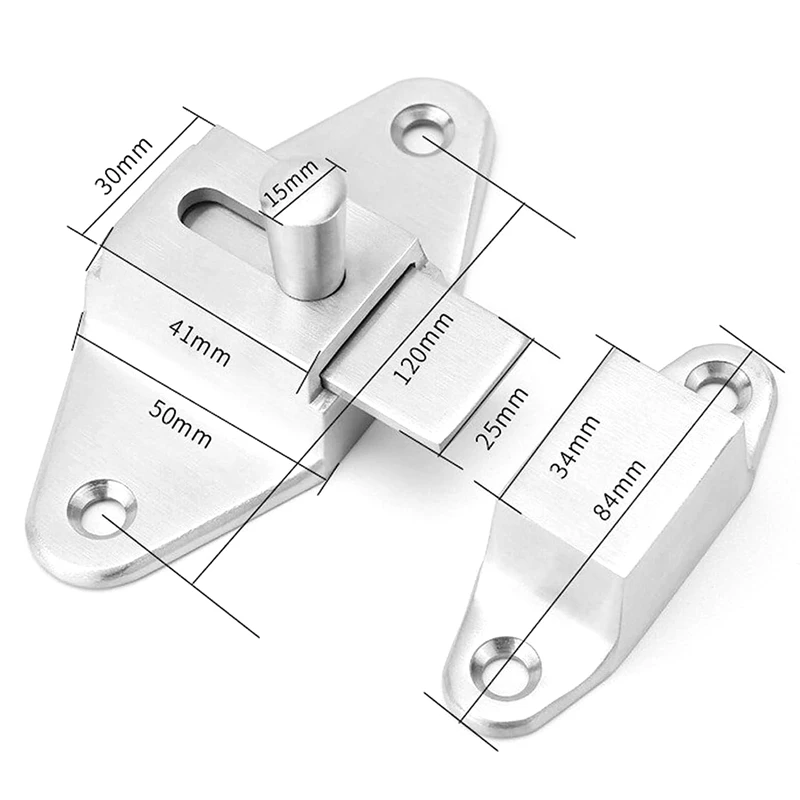 1 PCS Bolt Room Door Lock Deadbolt Lock Anti-Theft Lock Door Latch Deadbolt Lock 304 Stainless