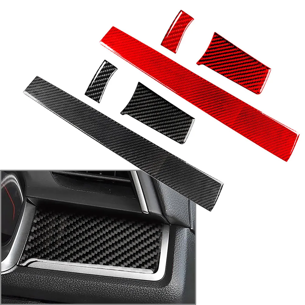 3Pcs RHD Carbon Fiber Car Dashboard Center Console Cover For Honda Civic 10th Gen 2016 2017 2018 2019 2020 2021