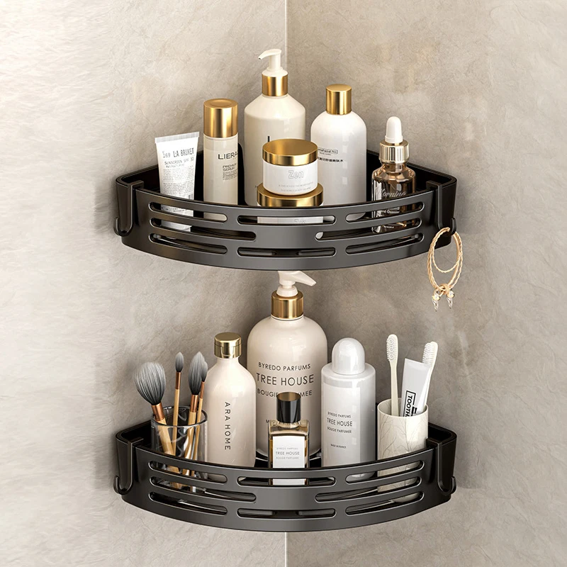 Modernes Badezimmer-Eckregal, selbstklebendes Duschregal für Kosmetik, Toilettenartikel, Aufbewahrung, Valentinstagsgeschenk, Heimdekoration