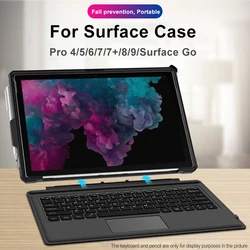Étui de protection pour Microsoft Surface Pro 9 8 7 6 5 4, coque arrière robuste avec sangle porte-stylo