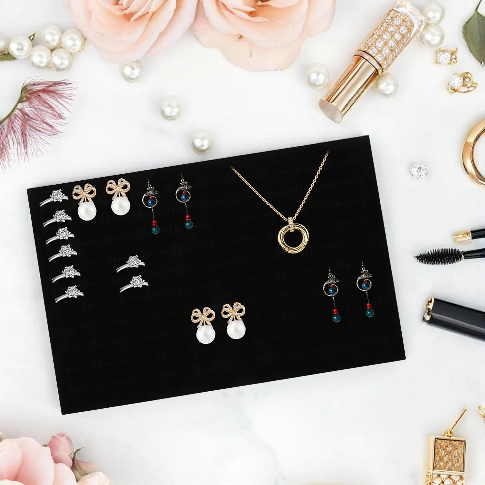

Jewelry Display Sponge Pad Ring Earring Brooch Organizer Insert Tray Jewelry Supply Mat Earring Sponge Tray Foams Pad
