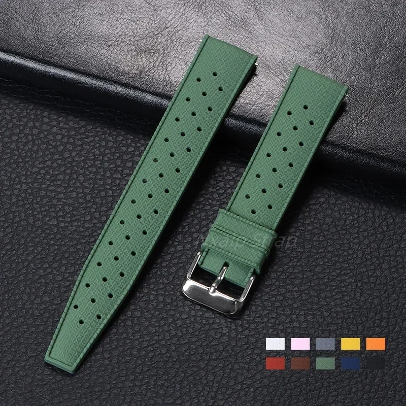 Silicone Watchbands Quick Release Rubber Watch Strap 18mm 20mm 22mm Tropic Breathable Waterproof Band for Oris for Seiko Straps