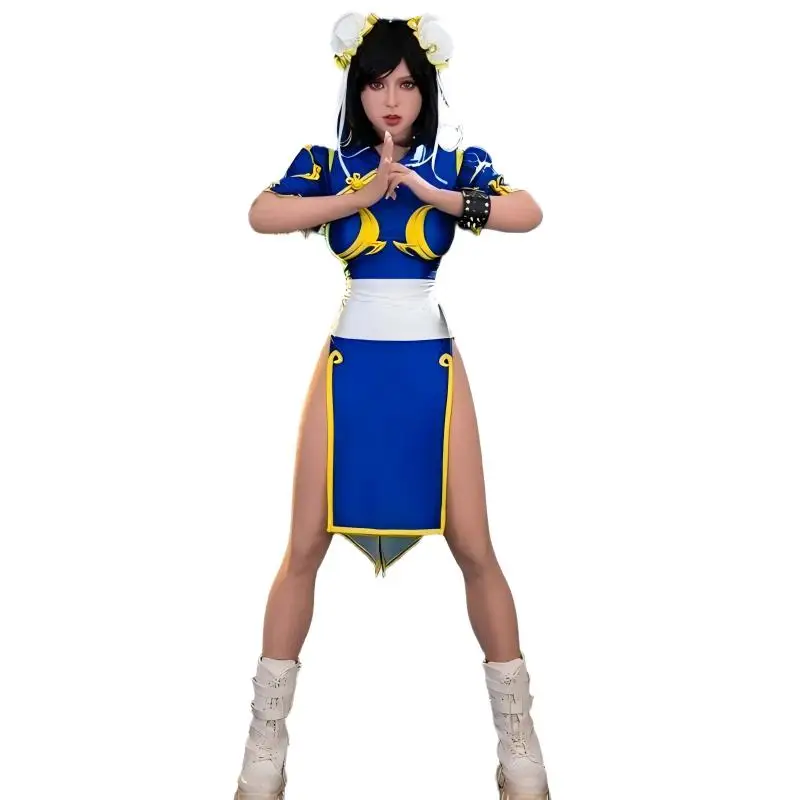 RENHEYUOU mueca 170cm Black Hair Fighter Cosplay Realistic Adult Love Doll Full Silicone Vivid Details Adult Toy mueca sexual