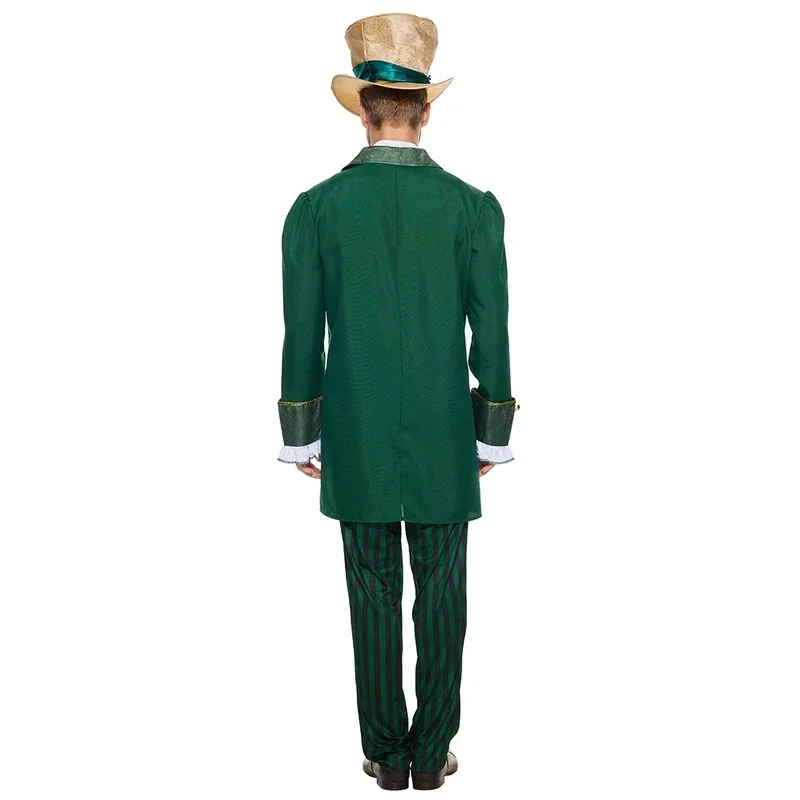 2025 New Erasbooky Alice In Wonderland Men Mad Hatter Costume Adult Outfit For Halloween Carnival Party Fancy Dress New Arrov AA