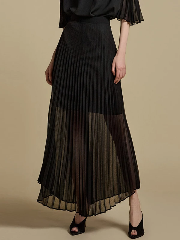 

Модная плиссированная юбка с высокой талией Ele Queen 2026: Новинка Весна-Лето, корейская версия, универсальная, стройнящая, с запахом