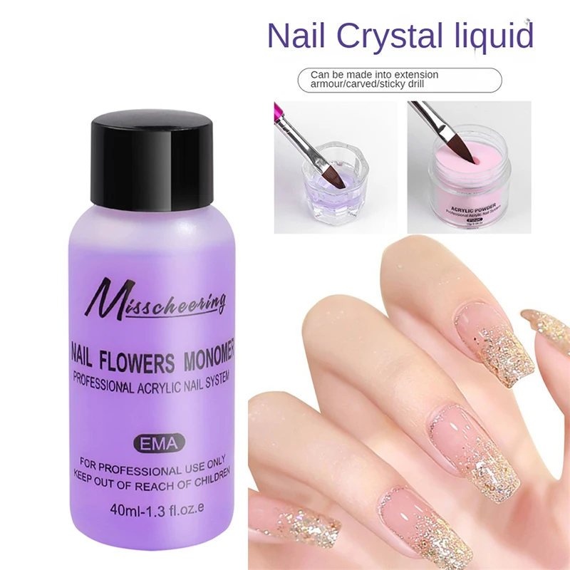 40ml prego cristal acrílico líquido unha polonês uv gel deslizamento solução removedor de gel de unhas estendendo ferramenta da arte do prego