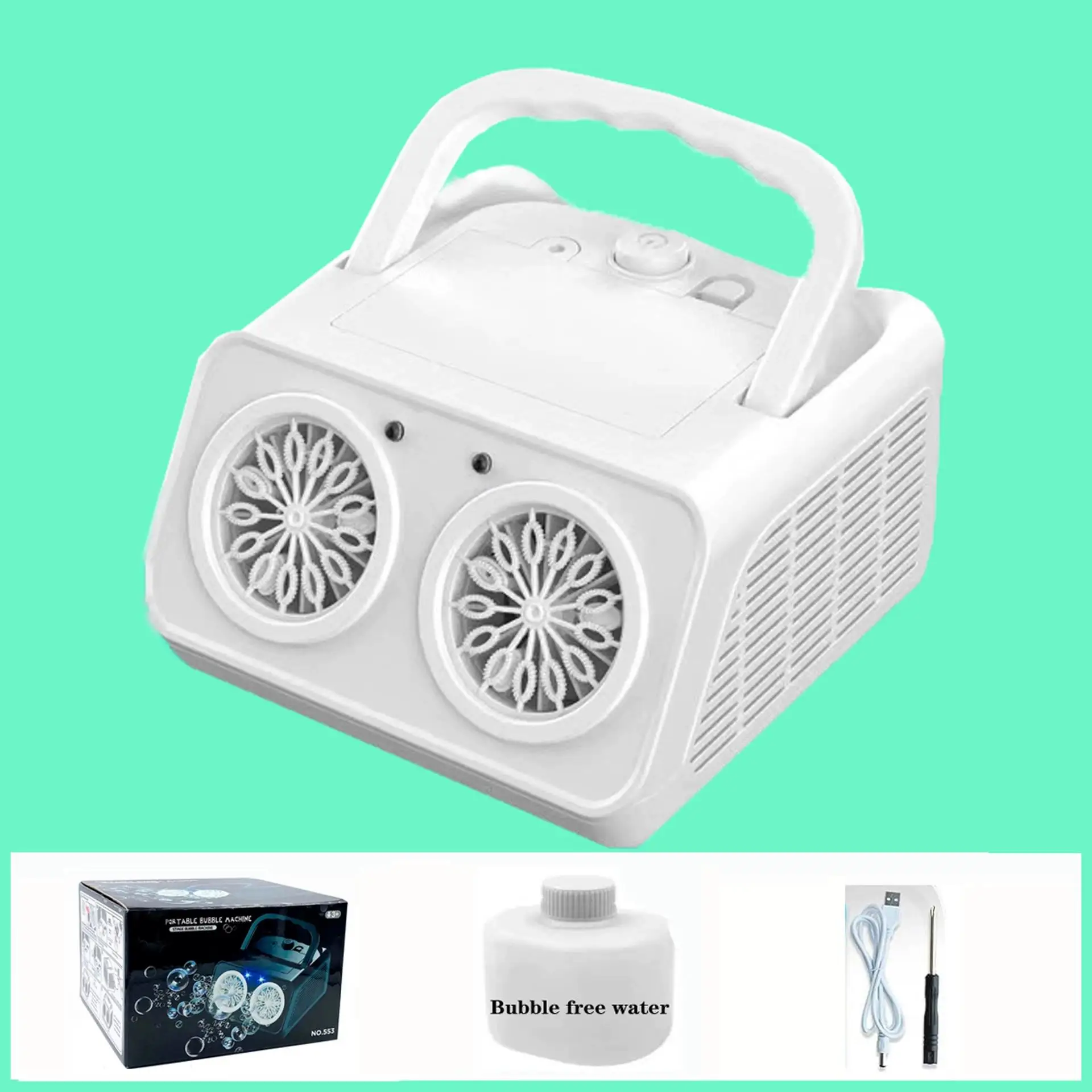 26 หลุมแบบพกพา Bubble Machine อัตโนมัติ Bubble Blower Bubbles สําหรับเด็กวัยหัดเดิน Bubble ของเล่นสําหรับวันเกิด Party ของเล่นกลางแจ้ง