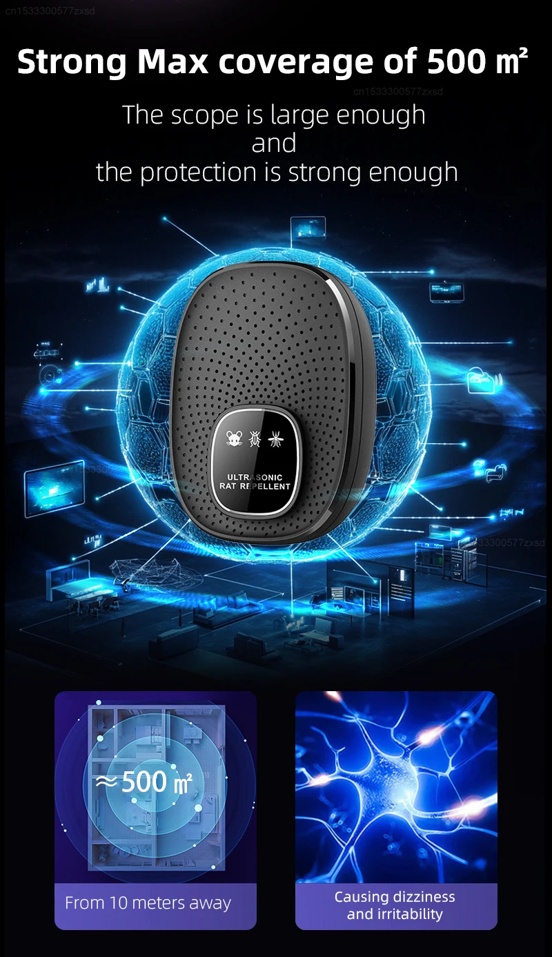 Ultrasonic Rodent Killing Catching Device Home Multifunctional Intelligent Rechargeable for Household Bedroom Anti Rodent