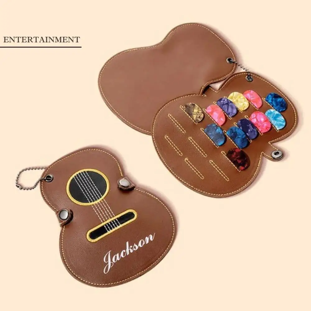 

Large Capacity Guitar Pick Holder Case Simplicity Durable Guitar Plectrums Bag PU Senior Guitar Pick Bag Acoustic Guitar