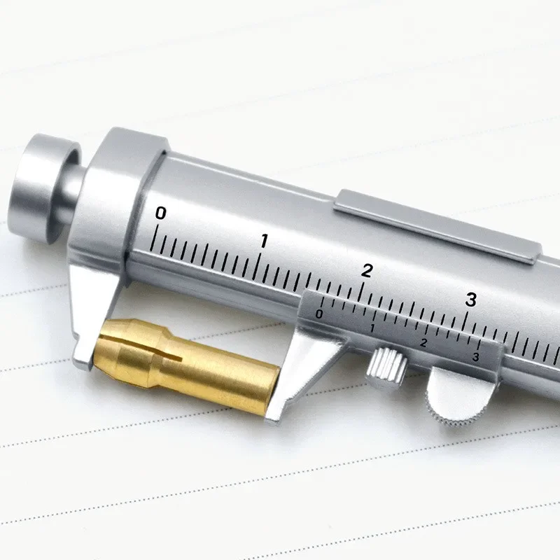 Vernier Caliper Roller Ball Pen, Criatividade Papelaria, Gel Ink Ballpoint, Multifunções, 0,5mm