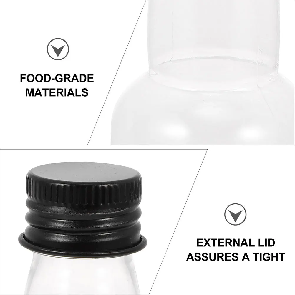 

20Pcs Empty Wine Bottles Lightweight Portable Drink Containers for Juices Milk Tea Alcohol Favors Multi-Function Clear Bottles