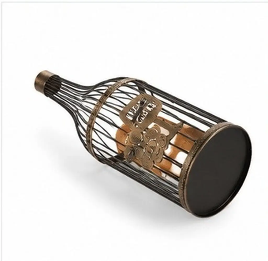 Rustic Brown Iron Wine Cork Holder Decorative Bottle Cap Storage Metal Wire Cork Collector for Tabletop Kitchen Bar Use