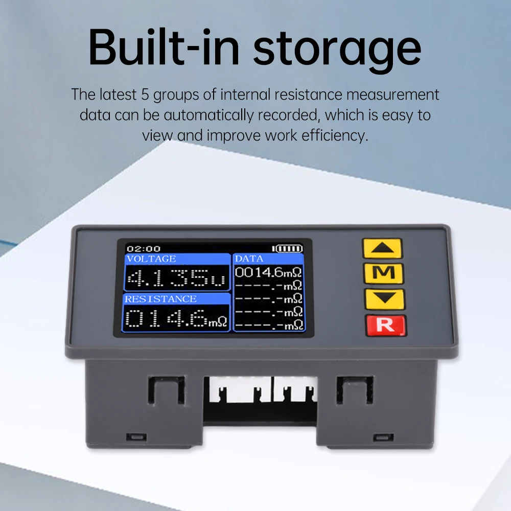 TS457 Voltage Resistance Tester Support Recording 5 Sets of Data AC 4-Wires Adjustable Voltmeter Battery Analyzer Tool