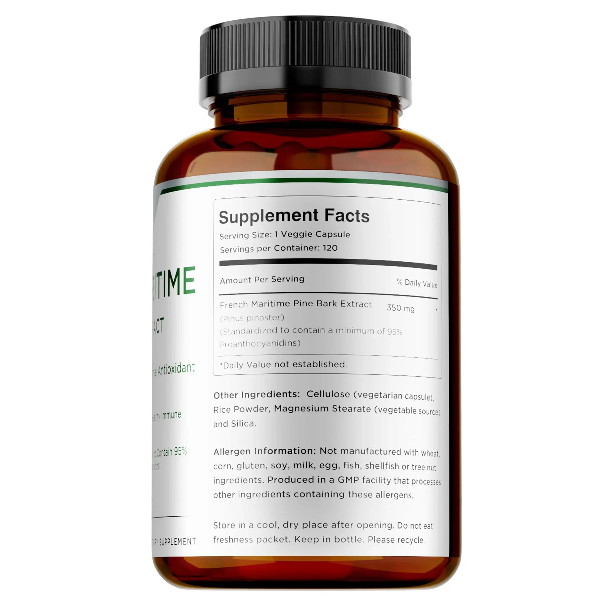 French Maritime Pine Bark Extract - Promote Blood Circulation, Reduces Anxiety and Stress, Anti-aging, Enhance Immune