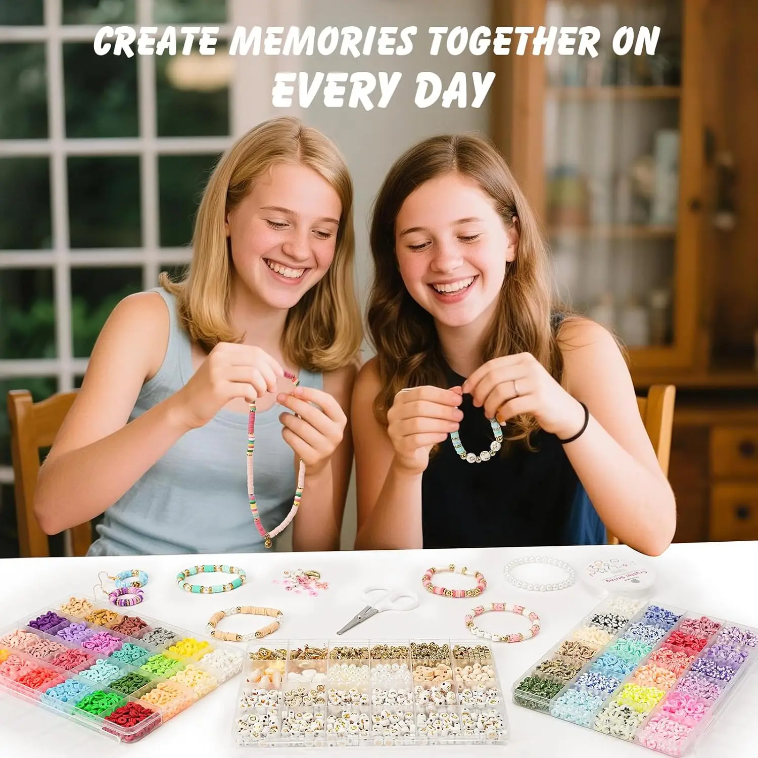 DIY Beading Scattered Beads Mixed Bracelet Making Kit Accessories, Beads for Bracelets, Round Crystal Beads for Bracelets Crafts