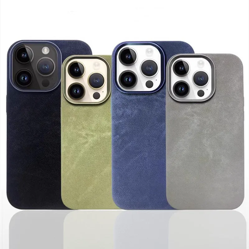 고급 초미세 벨벳 원단 케이스 아이폰 17 12 13 14 15 16 프로 맥스 강력한 자석 흡착 메탈 렌즈 링 커버