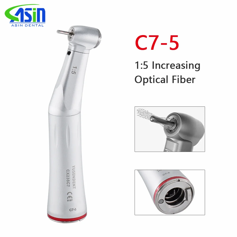 ASIN COXO YUSENDENT Dental 1:5 Increasing Fiber Optic Inner Channel Contra Angle Low Speed Handpiece C7-5