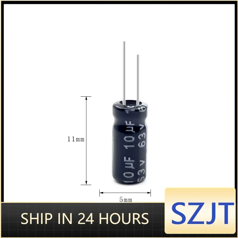 20/1000pcs 10uF63V 63V10uF 10MFD 63WV 5x11mm Radial Aluminum Electrolytic Capacitor